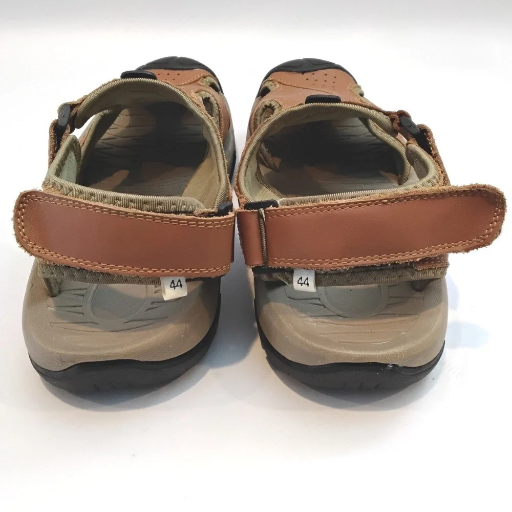 Fashion Mens Brown Fisherman Sandals Closed‎ Toe Outdoor Strappy Shoes Size 44
